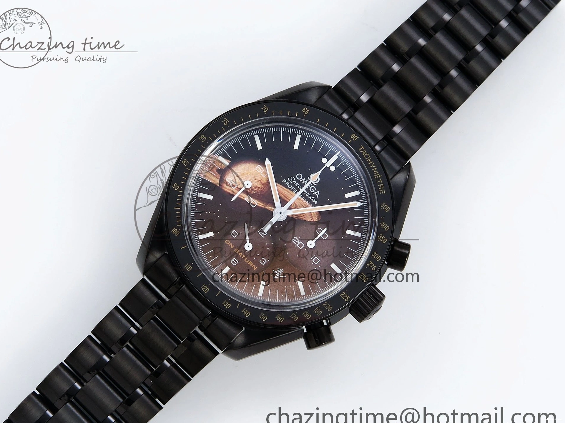 0422 Speedmaster Black Benom PVD Saturn RMF Best Edition on PVD Bracelet Lemania HW StreetReady 7726
